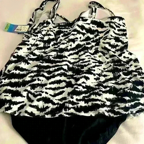 Swim Solutions Zebra Print One Piece - Picture 5 of 6